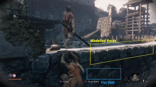 Close up of a Wall from Sekiro